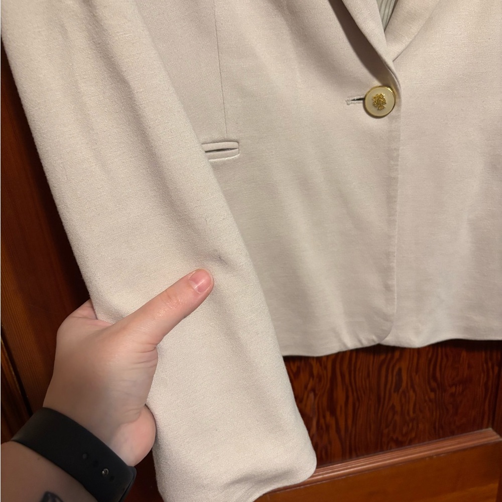 PHILOSOPHY Women’s Light Cream Blazer Size Large - Picture 4 of 8